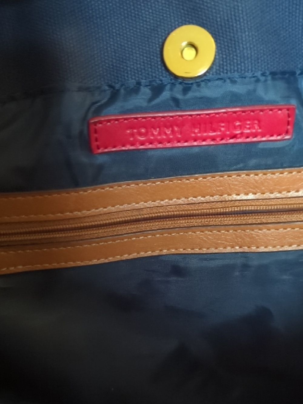 Tommy Hilfiger Navy, Cream & Tan Trim Canvas Tote Buy One Get One Free - Picture 3 of 4